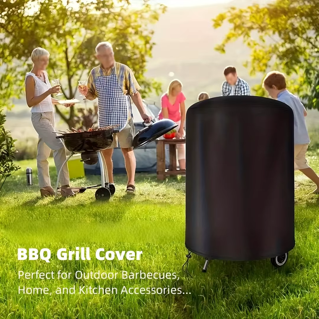Housse de barbecue noire, housse de barbecue durable pour patio, fournitures de cuisine, décoration 