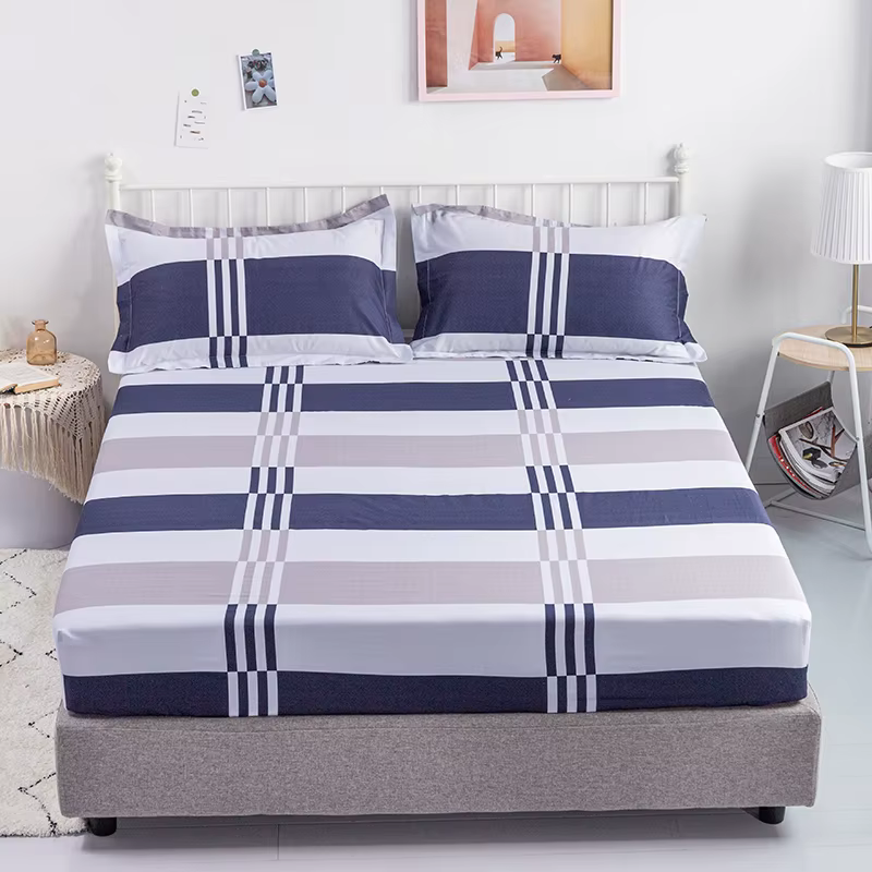 Drap-housse 100 % coton de haute qualité imprimé, protège-matelas simple, double, queen size avec ba