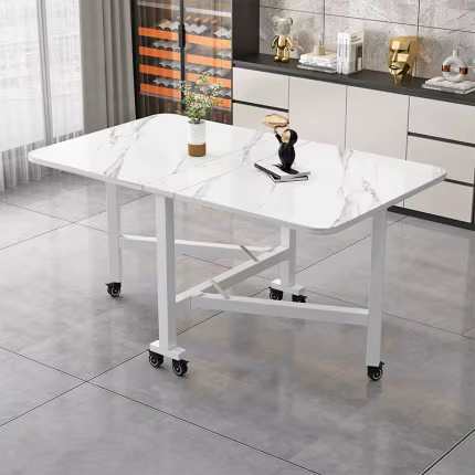 Table à manger pliante pour petit ménage, multifonctionnelle, planche de roche pliante, rectangulair