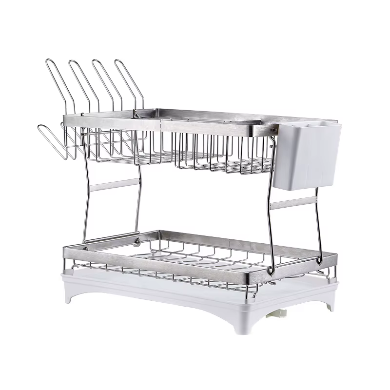 Support de rangement de cuisine en acier inoxydable 304, bol détachable à Double couche, plateau à v