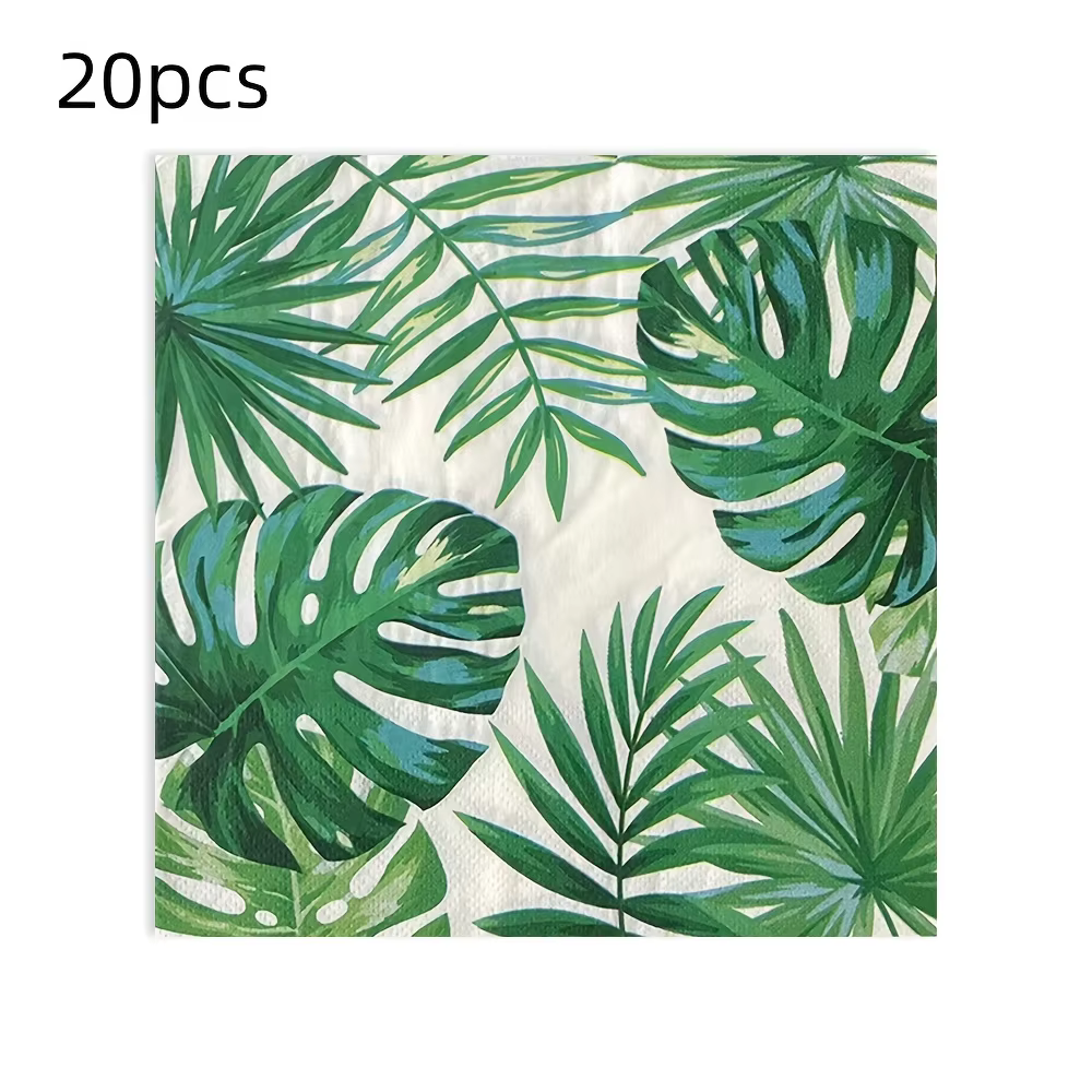 20/40/80 pièces un paquet de serviettes imprimées plante verte, serviettes jetables pour fêtes d'ann