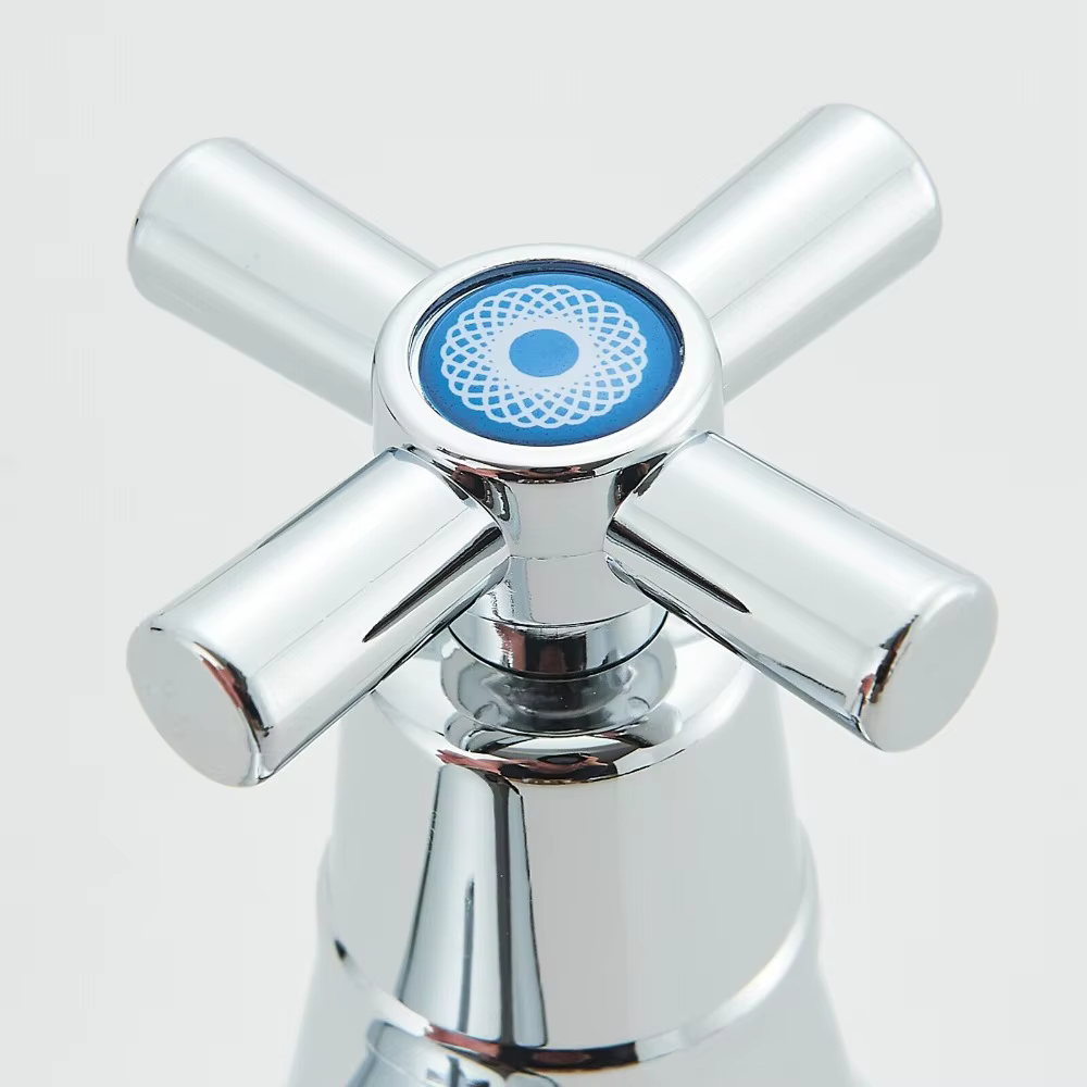 Robinet de salle de bains chromé Premium, Interface universelle, eau chaude et froide traditionnelle