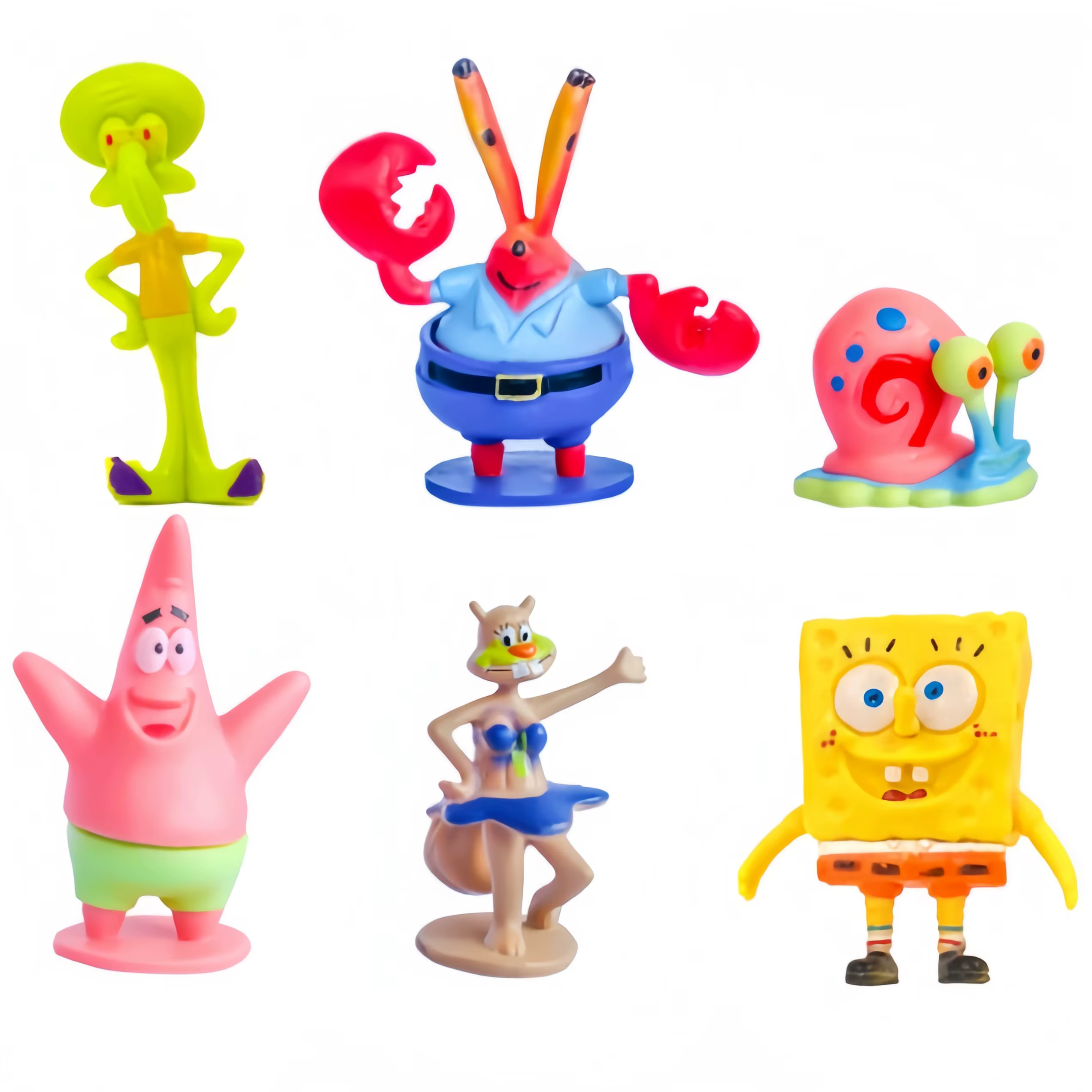 Décoration de gâteau Bob l'éponge Kawaii, 6 pièces, poupées Anime Patrick, accessoires de décoration
