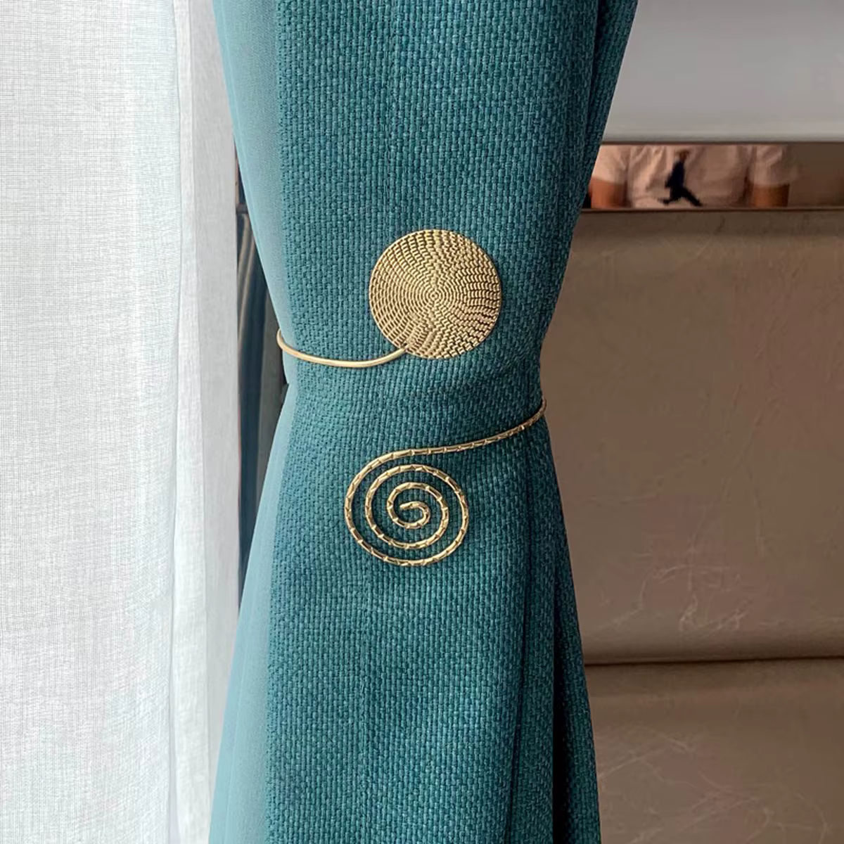 Attaches et supports de rideaux en métal de luxe, accents de fenêtre de Style chinois moderne pour d