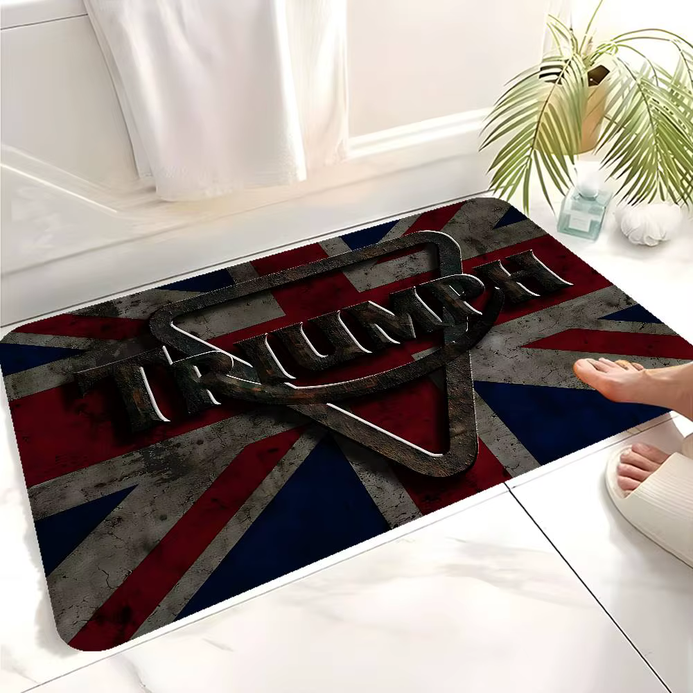Tapis de sol avec logo de moto T-Triumph, tapis de bienvenue imprimé, antidérapant, moderne, pour sa