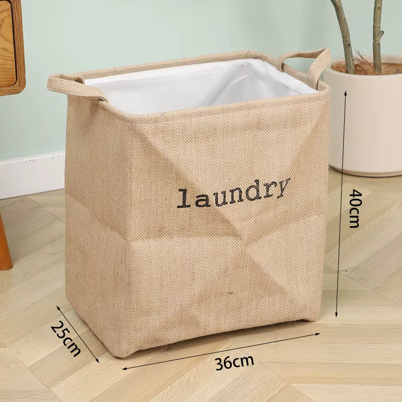 Panier de Collection de vêtements sales en tissu de Jute, léger, de luxe, pour la maison, la salle d