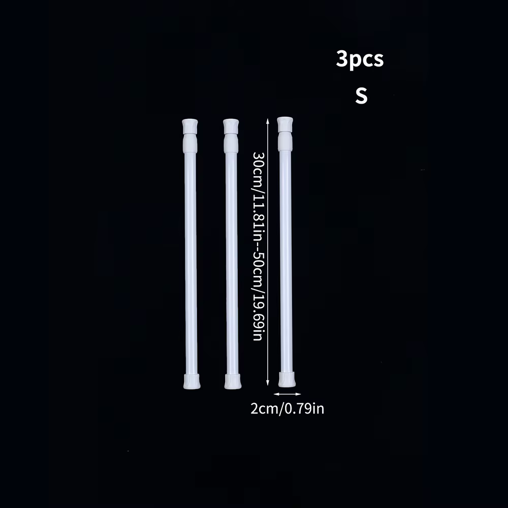 Lot de 3 tringles à tension réglable extensibles pour penderie, tringle à rideau à ressort pour cham