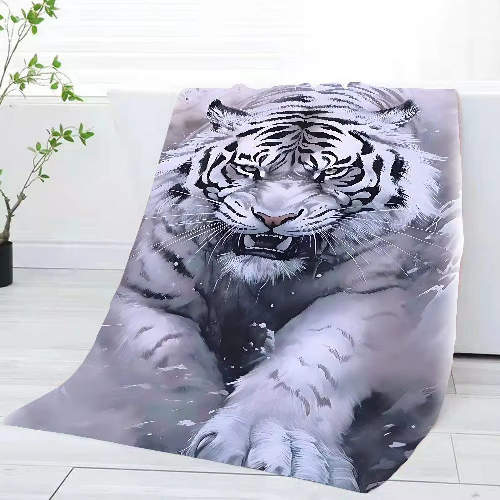 Serviette tigre blanche 3D, serviettes de bain pour la maison, pour le corps, serviette de plage en 