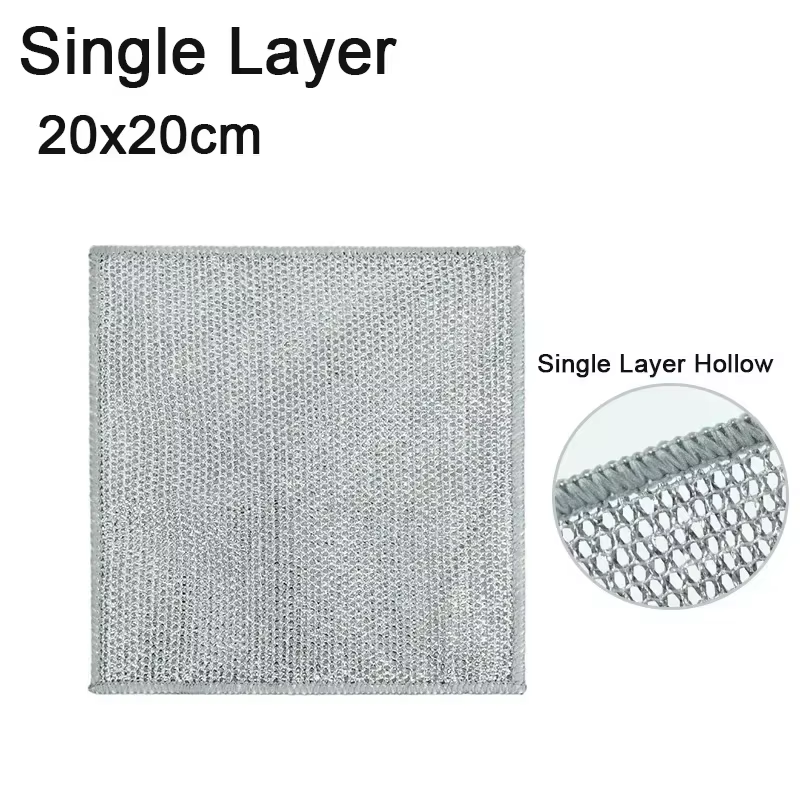 Chiffons de cuisine en fil métallique, torchons épaissis double face en acier, serviettes de nettoya