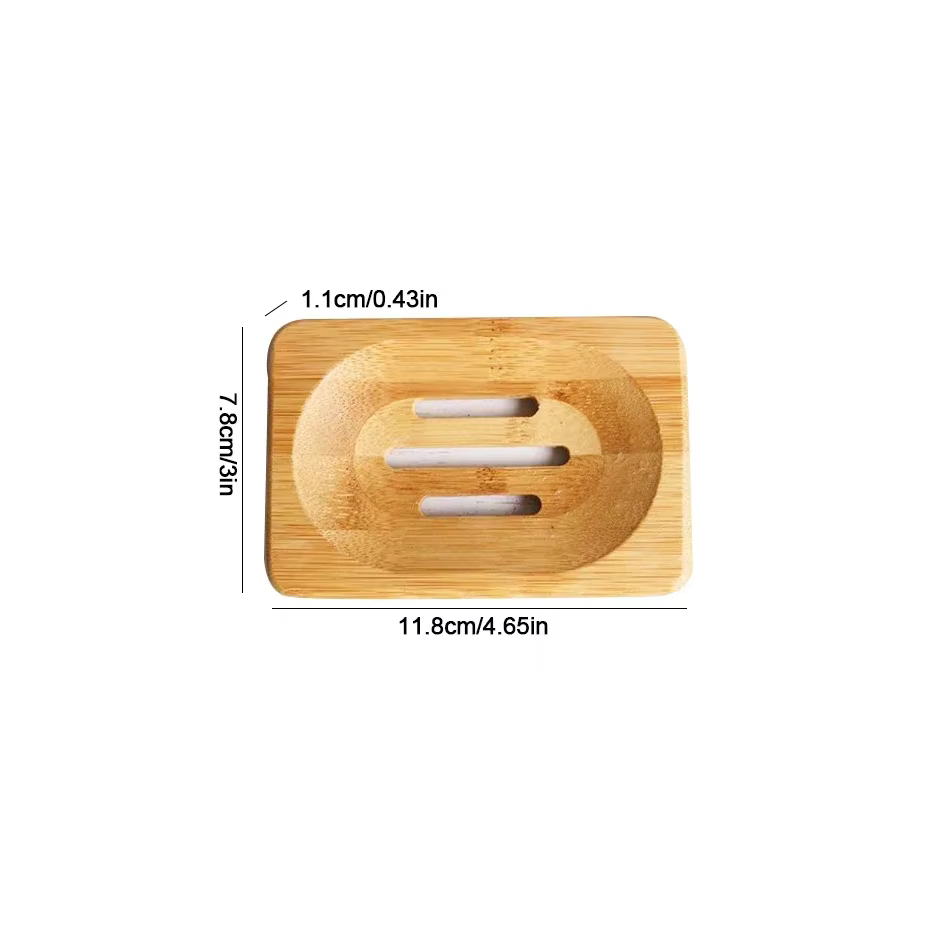 Porte-savon de bain en bambou, plateau en bois, boîte de vidange pour empêcher la moisissure, outils