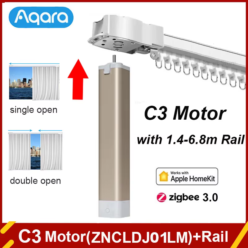 Aqara – rail de rideau électrique intelligent comprenant un moteur C3 Zigbee 3.0, système de contrôl