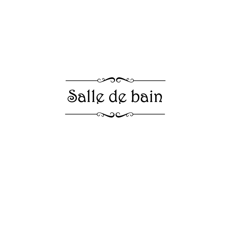 Porte Salle de bain et toilettes autocollant Mural français salle de bain porte de toilette papier p