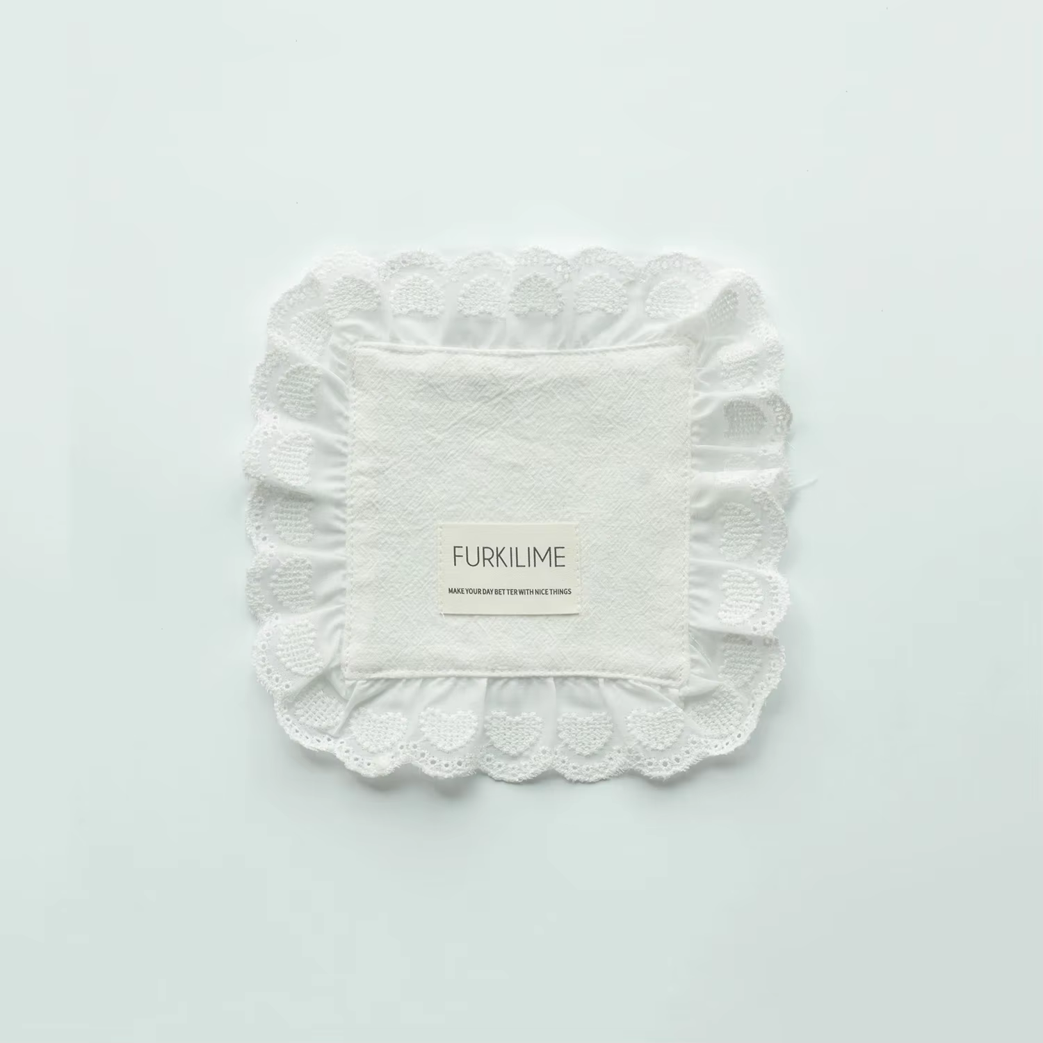 Napperons en dentelle pour table, serviettes en coton pour assiettes, doux et volantés, décoration d
