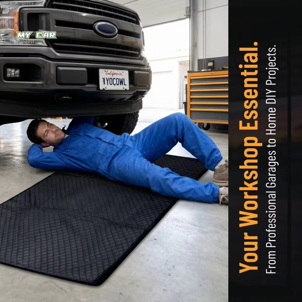 Tapis de réparation automobile portable pliable pour mécaniciens, tapis de mécanicien robuste et dur