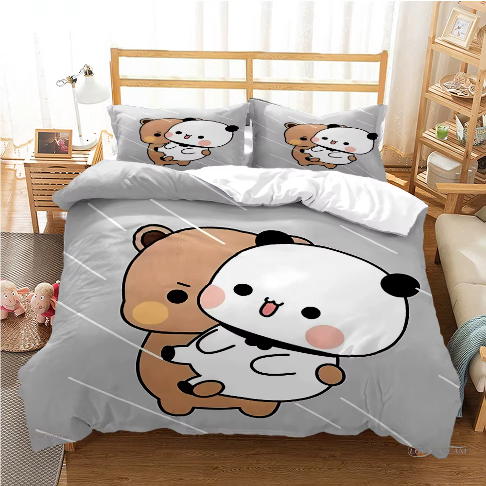 Ensembles de literie Bubu Dudu Cartoon Bear, Juste de Krasnoathlon Kawaii, Juste de couette douce et