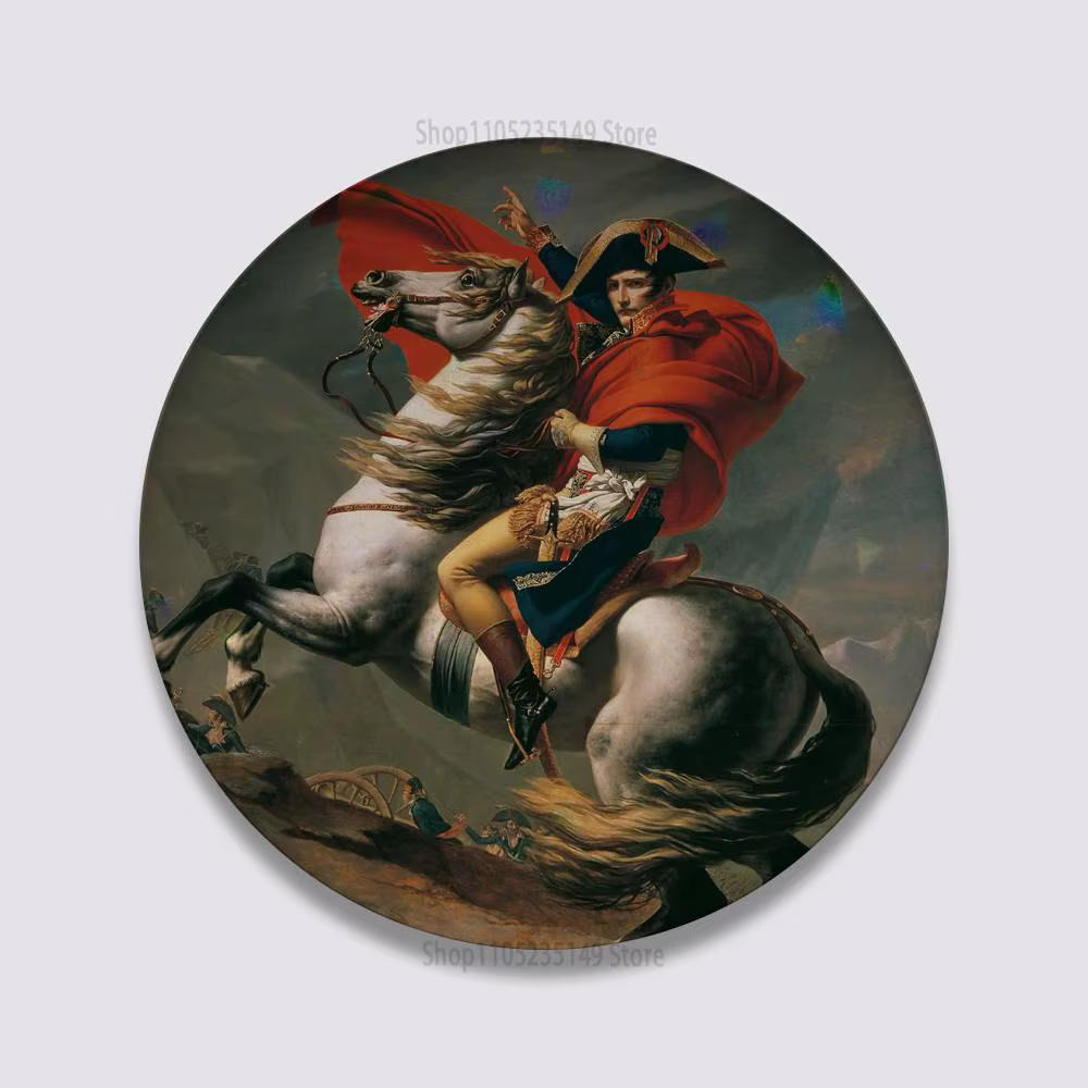 Broches rondes de 58 mm de Napoléon Bonaparte, style dessin animé, pour accessoires de sac à dos, dé