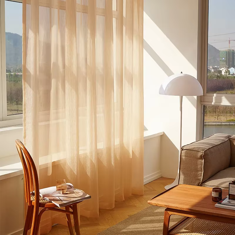 Rideaux en gaze française pour chambre à coucher, salon, fenêtre flottante imperméable au vent et à 