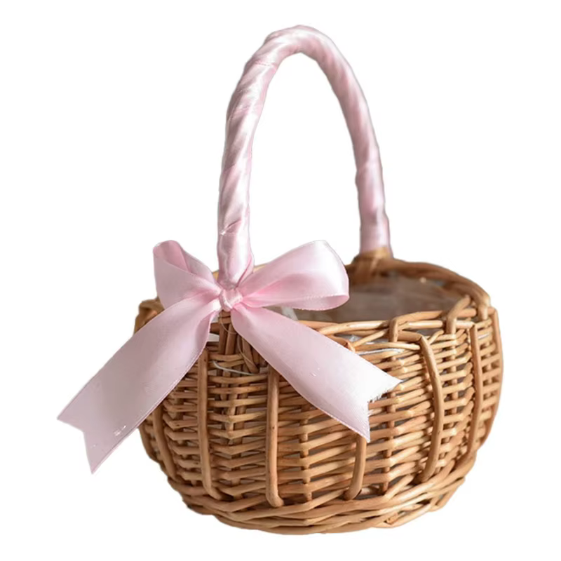 Paniers de fleurs tissés, panier de rangement en rotin, support de rangement fait à la main, panier 
