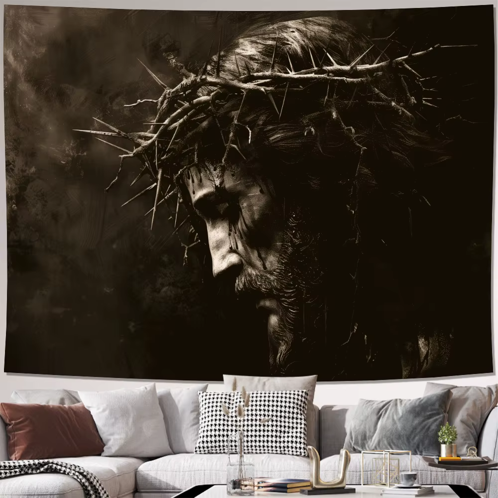 VIKAMA – tapisserie d'art religieux, Style rétro Vintage, idéale pour le salon ou la chambre à couch