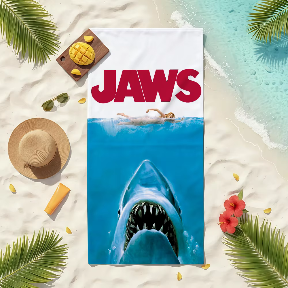 Serviette de plage J-JawsS, douce, cadeau pour la piscine, le voyage, la salle de sport, la douche, 