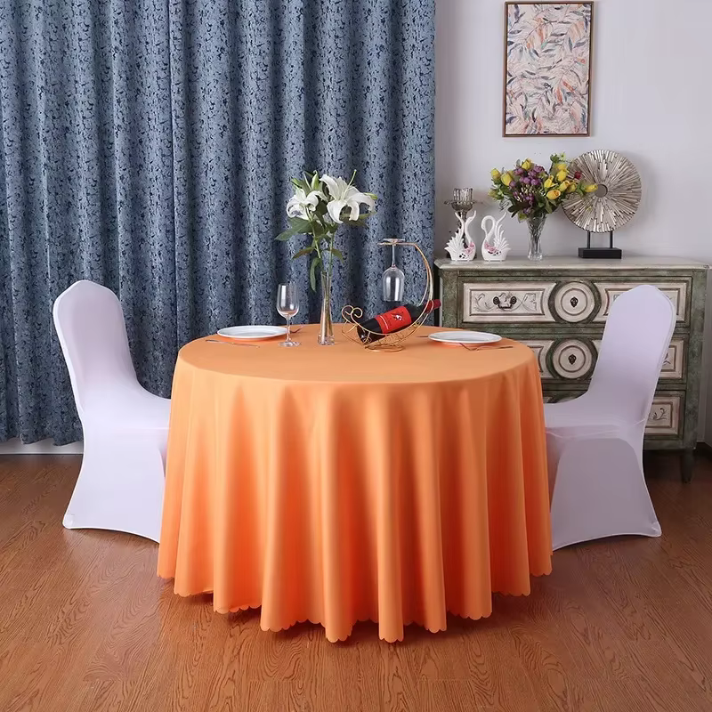 Couverture de Table ronde de couleur vert foncé, décoration de mariage, nappe en Polyester, hôtel, f