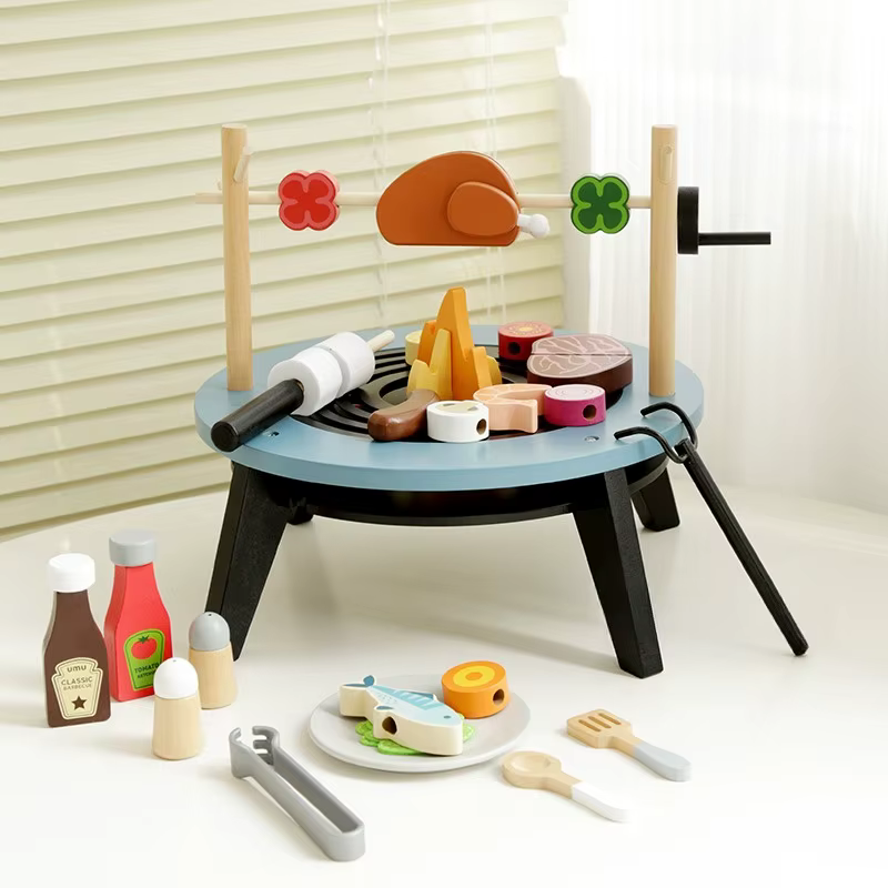 Ensemble de foyer de Barbecue en bois, jouets de cuisine d'apprentissage précoce, jeu de Simulation 