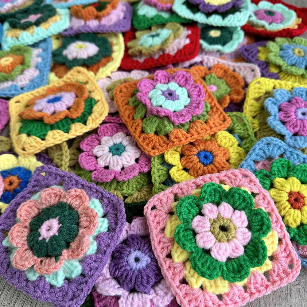 Lot de 12/24 tapis au crochet faits main aléatoires : multi-usages comme sets de table, napperons, d