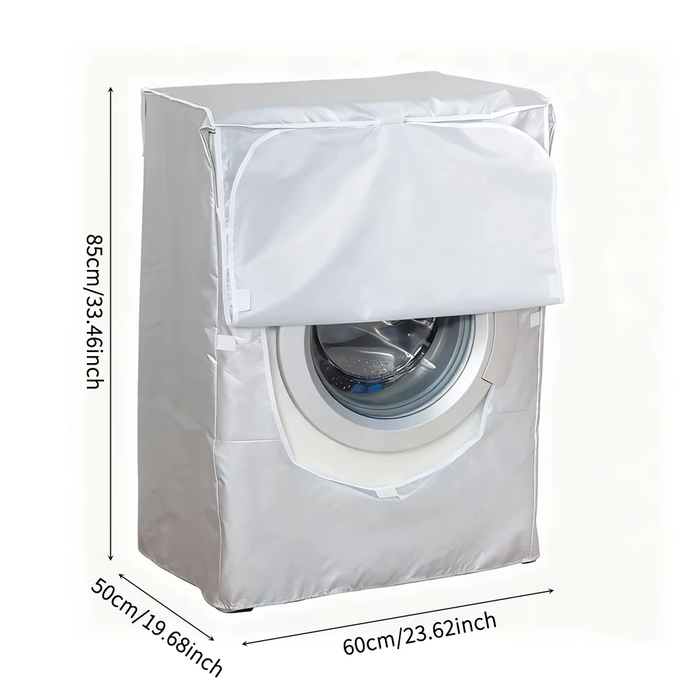 Housse argentée pour machine à laver à chargement frontal – Bouclier anti-poussière avec protection 