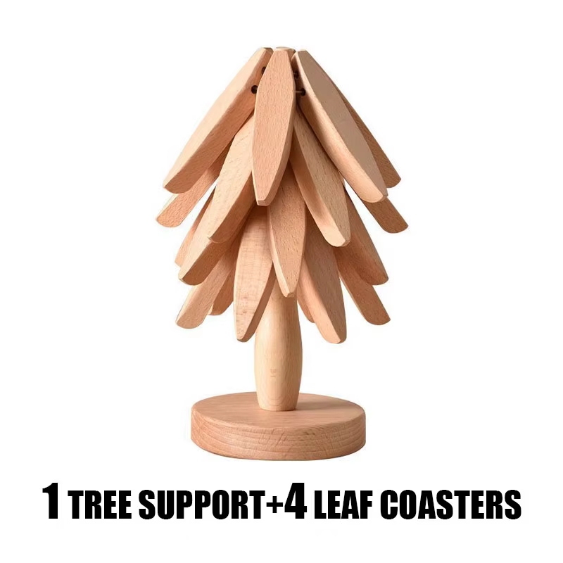 Napperon en forme d'arbre naturel, pliable, de haute qualité, résistant à la chaleur et aux taches, 