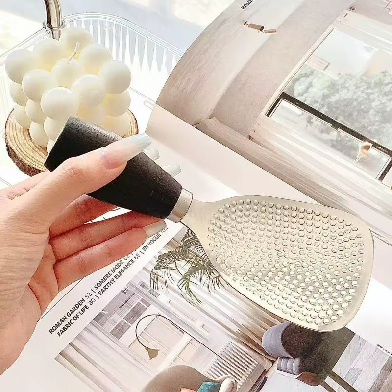 1 ensemble de gadgets de cuisine durables ; Pagaie de riz en acier inoxydable résistante aux hautes 