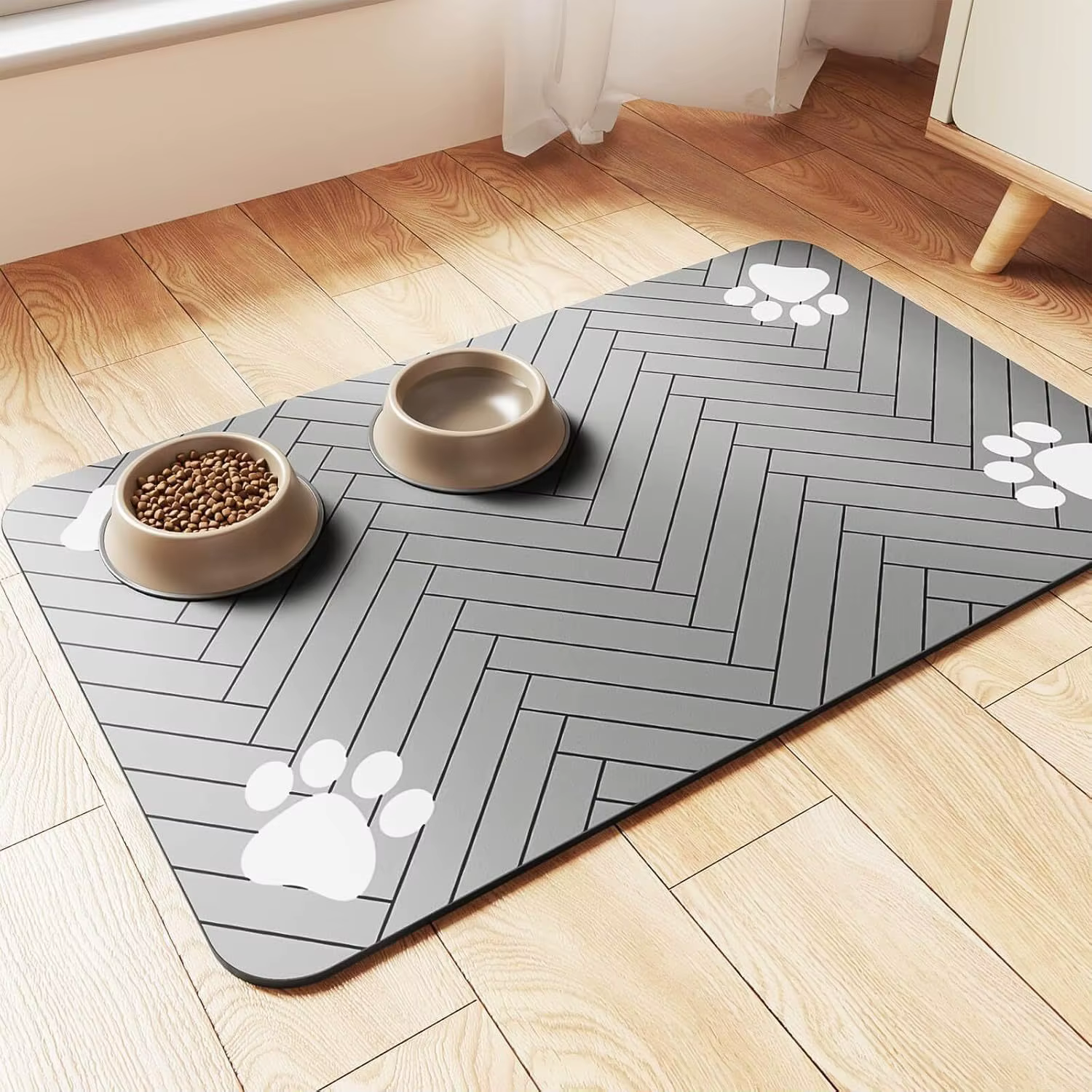 Tapis pour nourriture pour chien et chat - Tapis pour gamelles d'eau pour animaux de compagnie - Tap