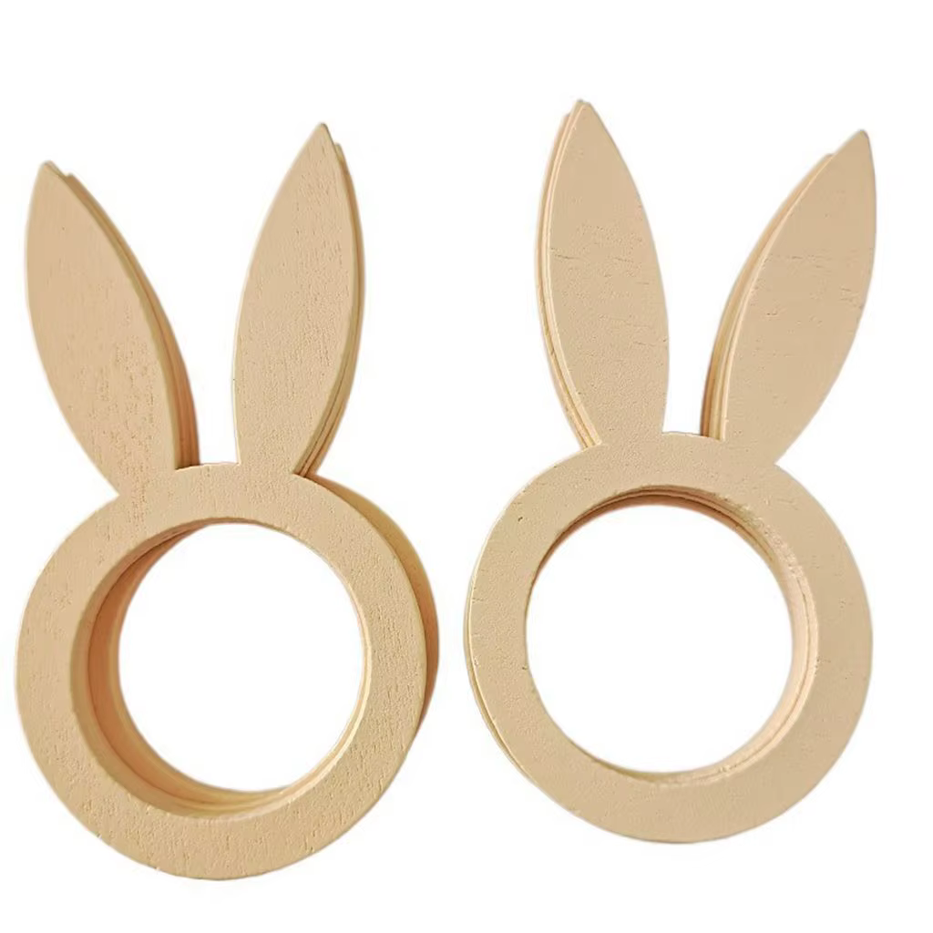 Lot de 1 anneau de serviette de table à motif lapin lisse, décoration de table, boucle de serviette,
