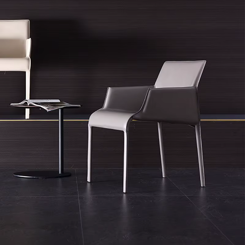 Chaises de salle à manger modernes et confortables, avec repose-bras, pieds en métal, chaises de lux