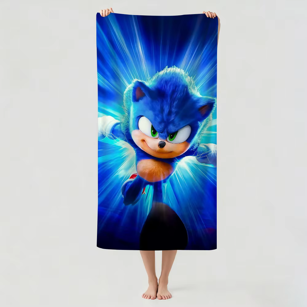 Serviette de bain Movie S-Sonic-The H-Hedgehog 3, serviette de bain pour sécher les mains, applicabl