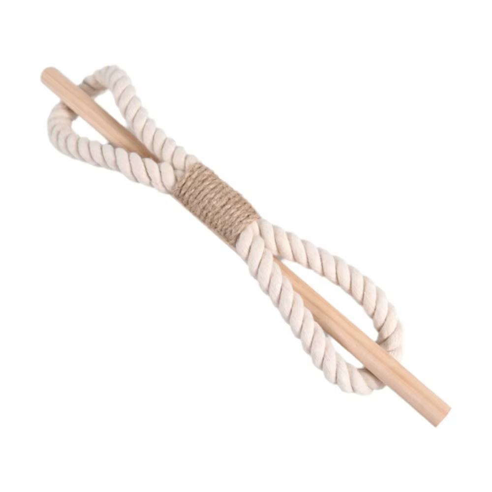 Attache de rideau en bois massif, corde de fixation simple faite à la main, boucle de rideau portabl