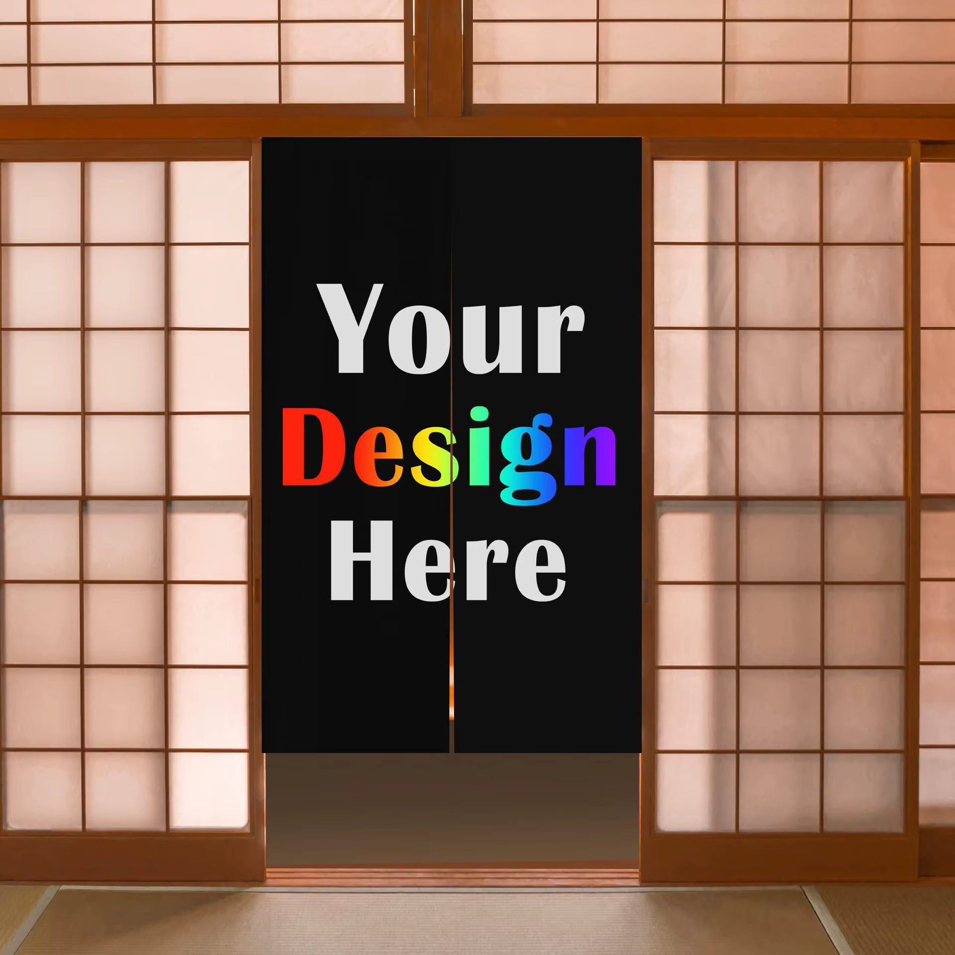 Rideau de porte personnalisé avec texte et image, Décoration de porte sur mesure, Rideau de porte pe