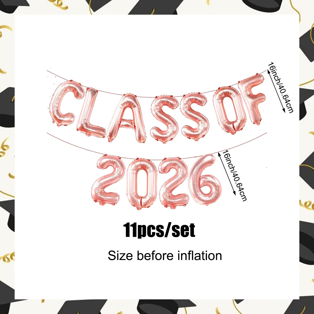 Ensemble de ballons avec bannière « CLASS OF 2026 » (11 pièces) - Idéal pour les décorations de remi