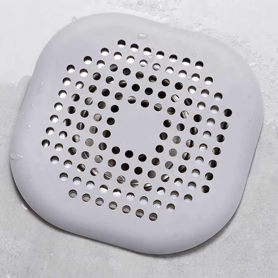 Autocollant de drain carré en silicone, filtre à cheveux pour égout de salle de bain, couvercle de d