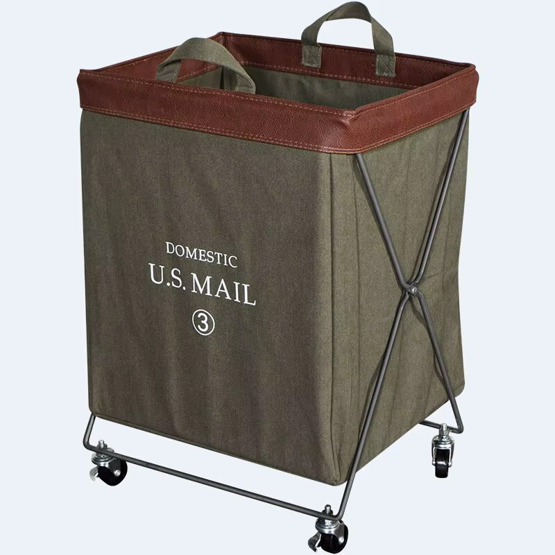 Grand panier à linge pliable moderne en tissu, bac de rangement polyvalent pour vêtements sales ou j