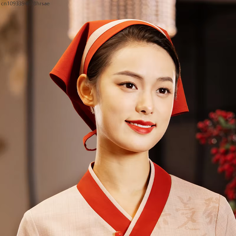 Style chinois salon de thé serveur chapeau dame Cuisine Chef chapeaux Restaurant nourriture restaura