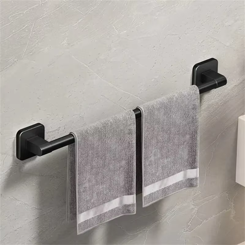 Porte-serviettes mural, support de rangement pour salle de bain, sans perçage, barre horizontale pou