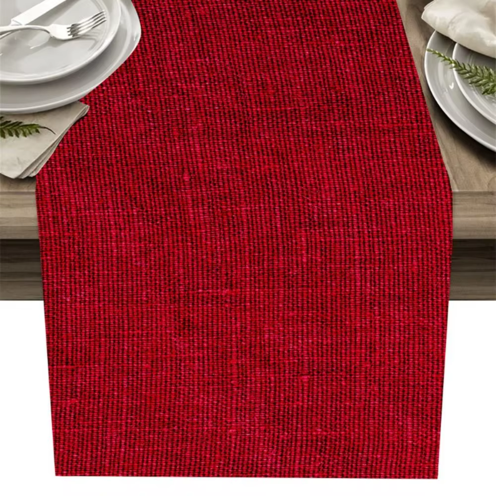 Chemin de Table de noël, décorations de cuisine, tapis en lin, intérieur et extérieur, décoration de