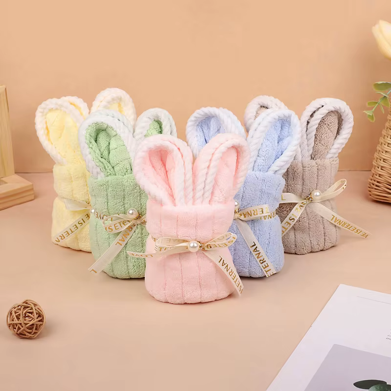 5 pièces de serviettes mignonnes en forme de lapin, cadeau de Pâques pour mariage, baby shower, fête