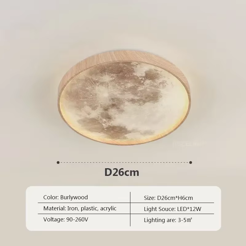 Plafonnier LED en Bois au Design Moderne, Luminaire Décoratif d'Nik, Idéal pour une Chambre à Couche