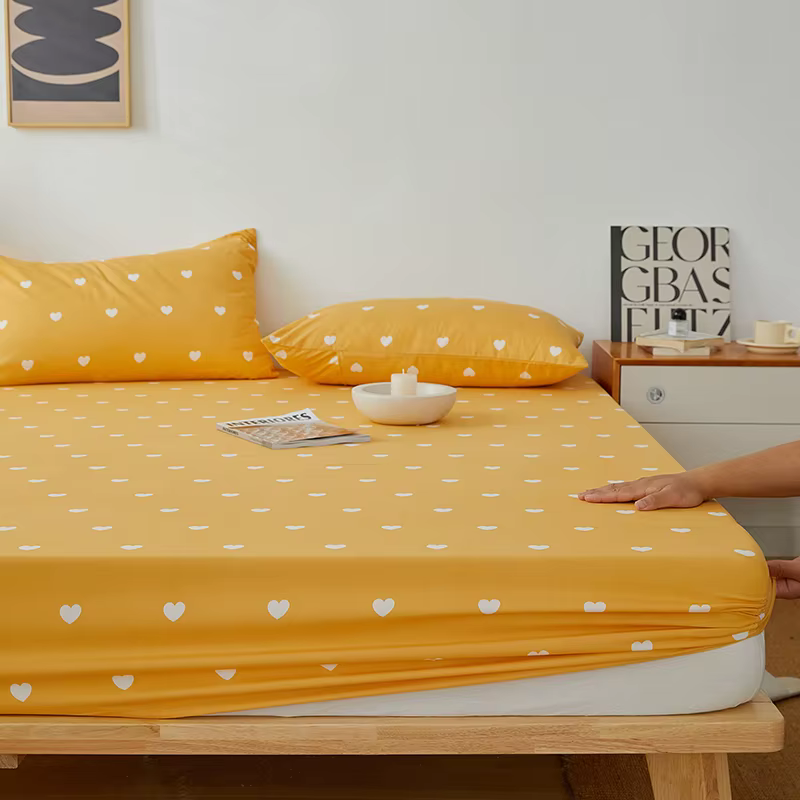 Drap-housse en coton avec bande élastique, housse de matelas coordonnante pour lit simple, double, q