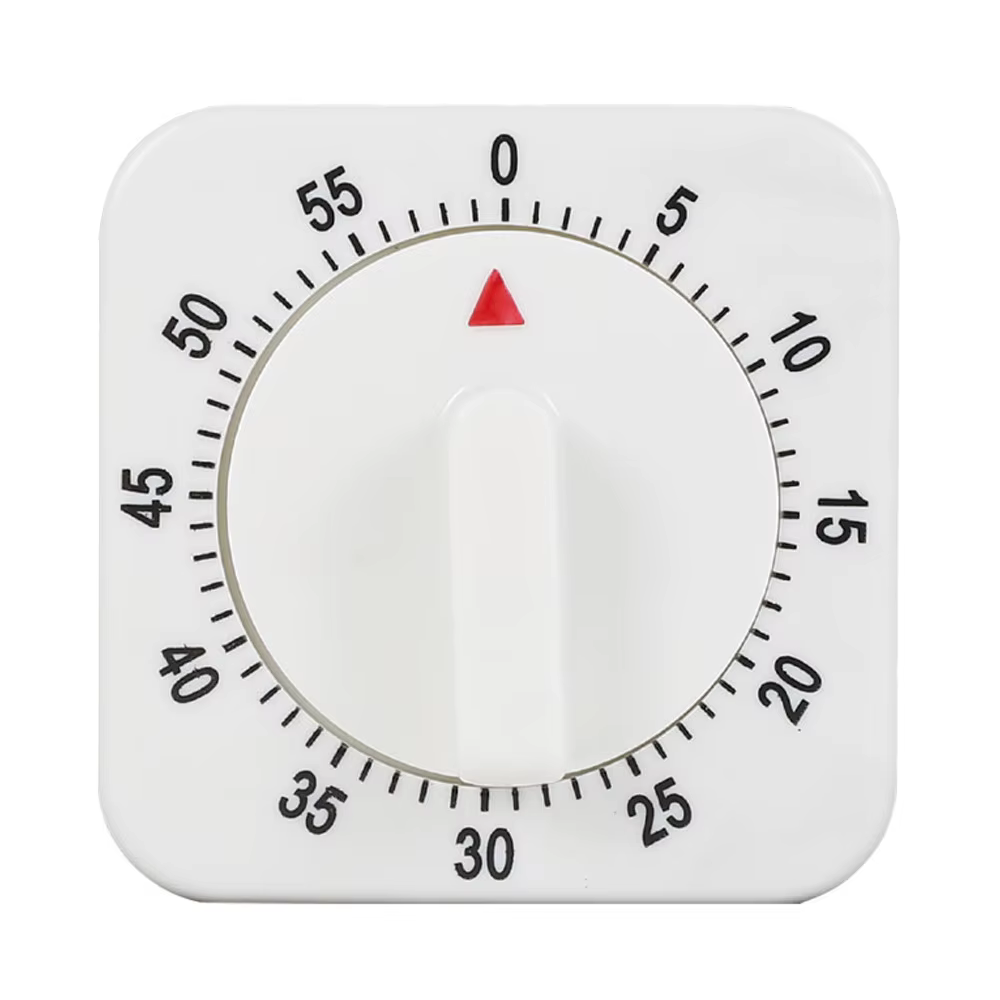 Minuterie d'alarme mécanique à remonter, chronomètre de 60 Minutes, compte à rebours visuel, gestion