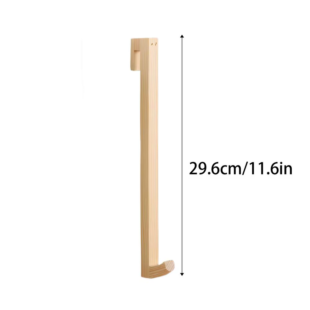 Porte-serviettes mural en bois, long, sans perçage, pour salle de bain, 11,6 pouces, simple/double, 