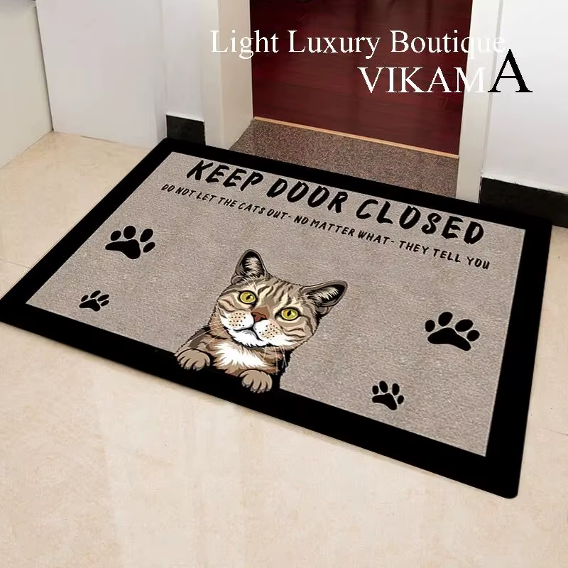Tapis d'accueil imprimé chat, 1 pièce, tapis de sol d'entrée, décoration de la maison, tapis antidér