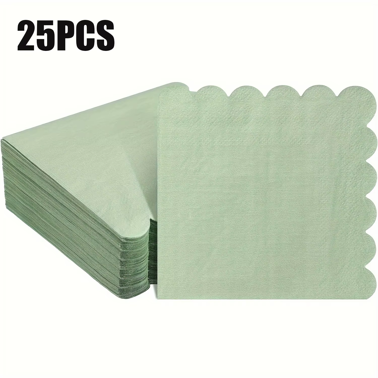 Serviettes en papier vert 25x25cm, 25/50/100 pièces, mouchoirs doux, romantiques, pour banquet de ma