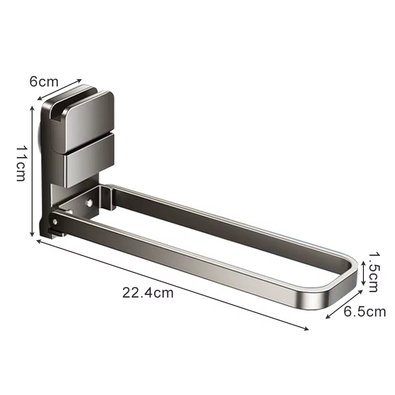 Porte-serviettes pliable à ventouse, barre à serviettes sans perçage, support mural multifonctionnel